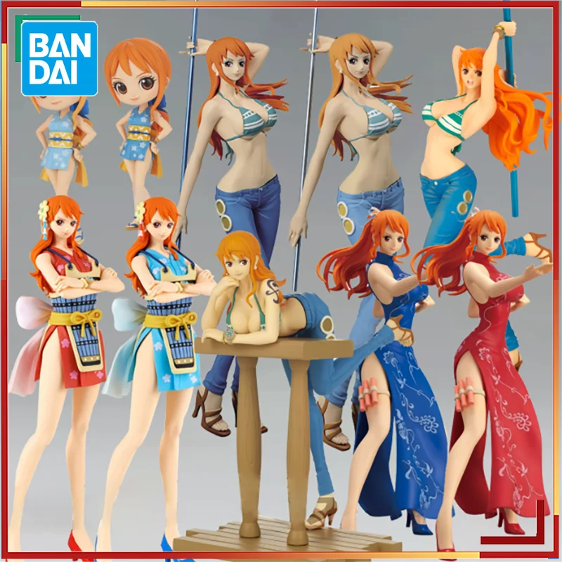 

Bandai Original One Piece Anime Figure Nami Action Figure Toys for Kids Gift Collectible Model Ornaments