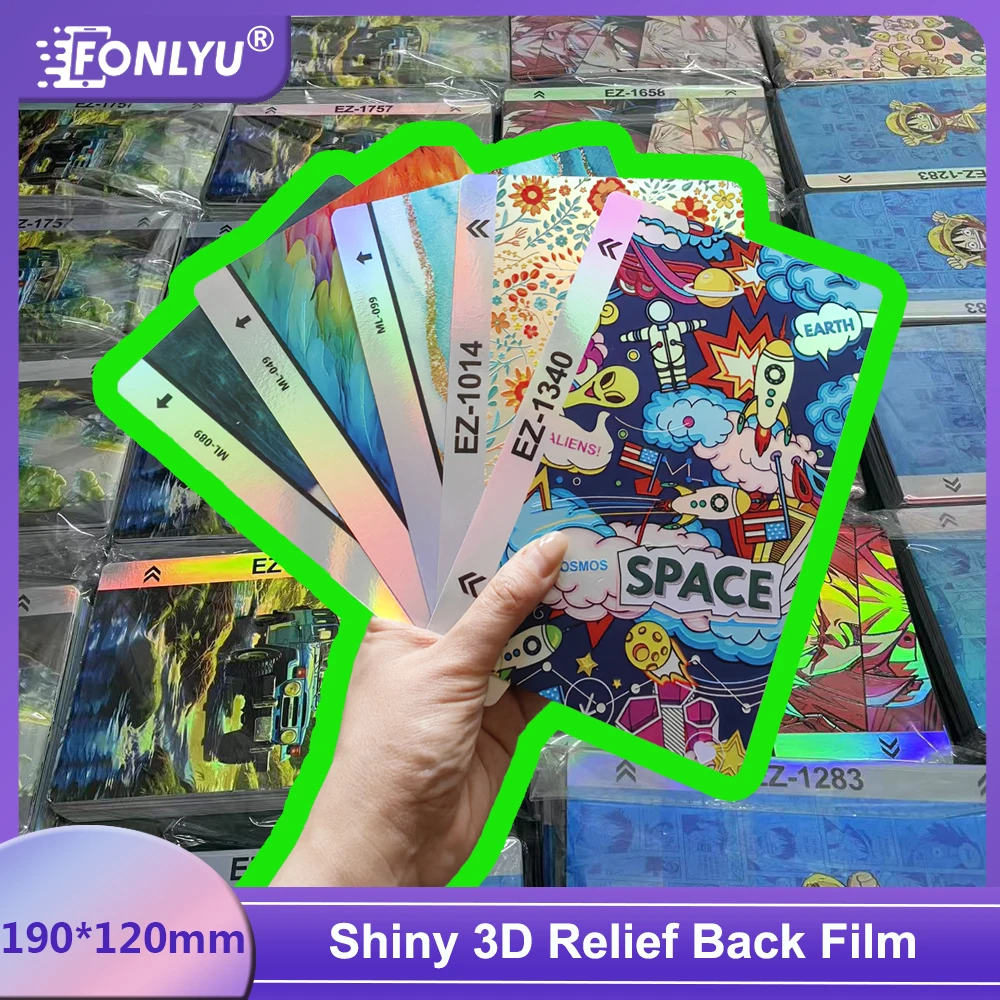 FONLYU 3D Shiny Relief Embossed Back Film Skin Laser Decorative Sticker for Mobile Phone Screen Protector Cutting Machine Cutter