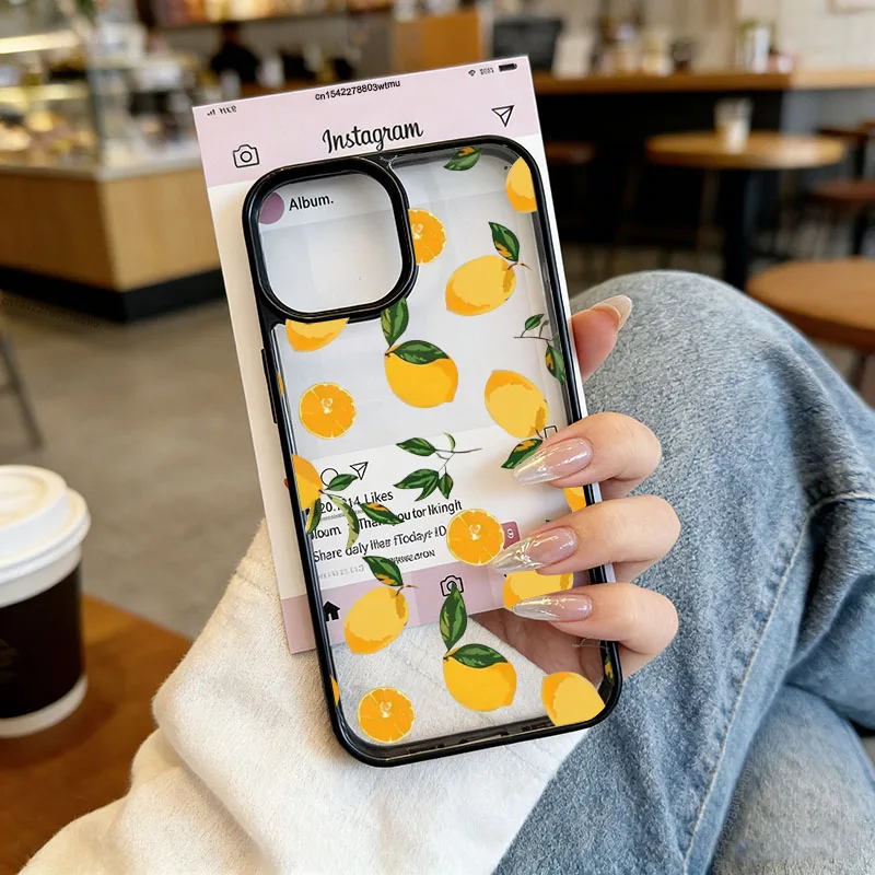 รูปสินค้า เคสใสลายดอกเลมอนน่ารัก ป้องกันรอยกระแทก iPhone 16/17/15/13/14