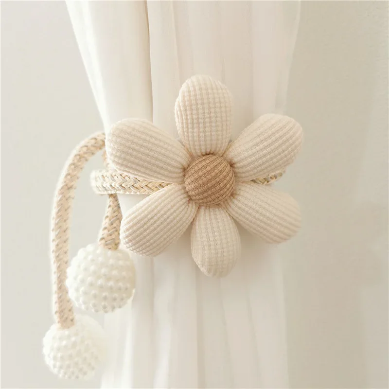 

Flower Decor Tieback Clasp Window Buckle Tie Kids Clip Pearl Accessories Home Hanging Curtain Backs Room Holders