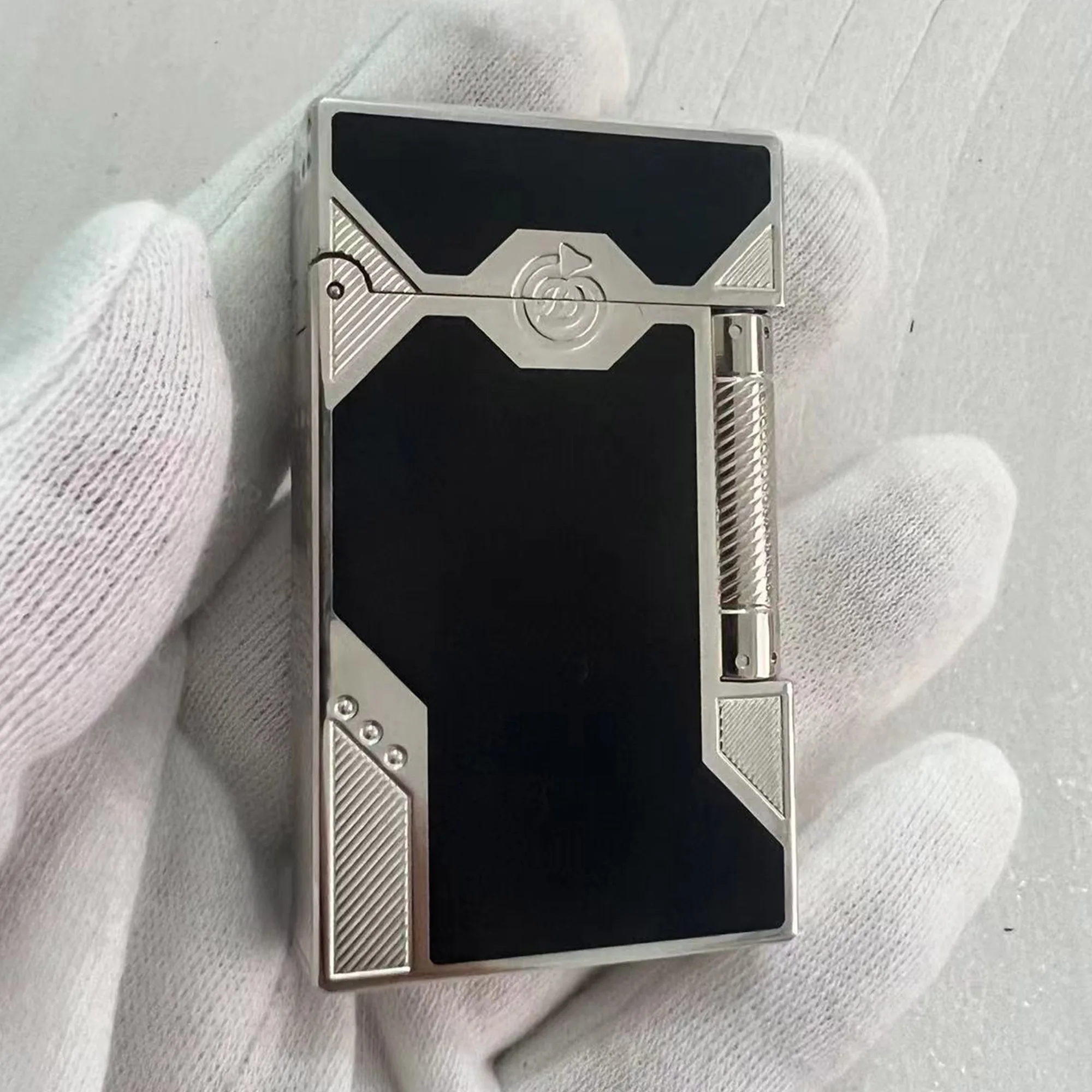 

Paris Brand Vintage Luxury Ligne 2 Double Flame Lighter Tobacco Cigar Cigarette gas Lighter Bright Ping Sound Gift For Man