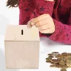 4 Pcs Children's Piggy Bank Toys Paint Your Own Unfinished Coin for Kids Multi-function Money Boxes 2