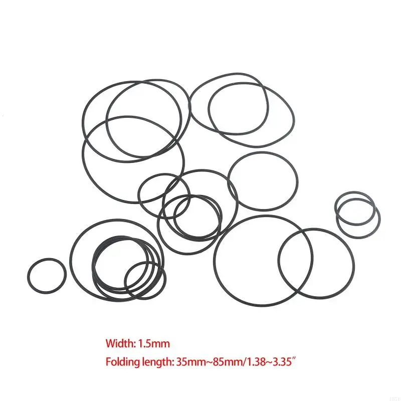 20-Pack Durable 1.5mm Cassette Recorder Turntable Rubber Belts