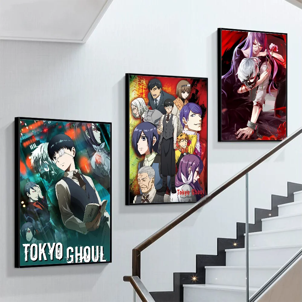 

Japanese Anime T-tokyo G-Ghoul Poster Self-adhesive Art Poster Retro Kraft Paper Sticker DIY Room Vintage Decorative Painting