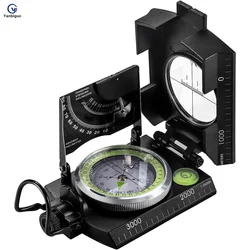 Enhanced Military - Grade Multifunctional Navigation Compass - Waterproof and Durable Design with Inclinometer Capability (Black)
