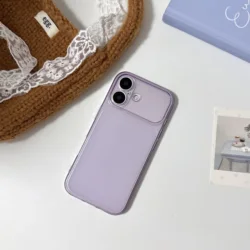Frosted Candy Transparent Case with Camera Protection - Clear TPU Soft Cover - iPhone 12 Pro Max (Purple)
