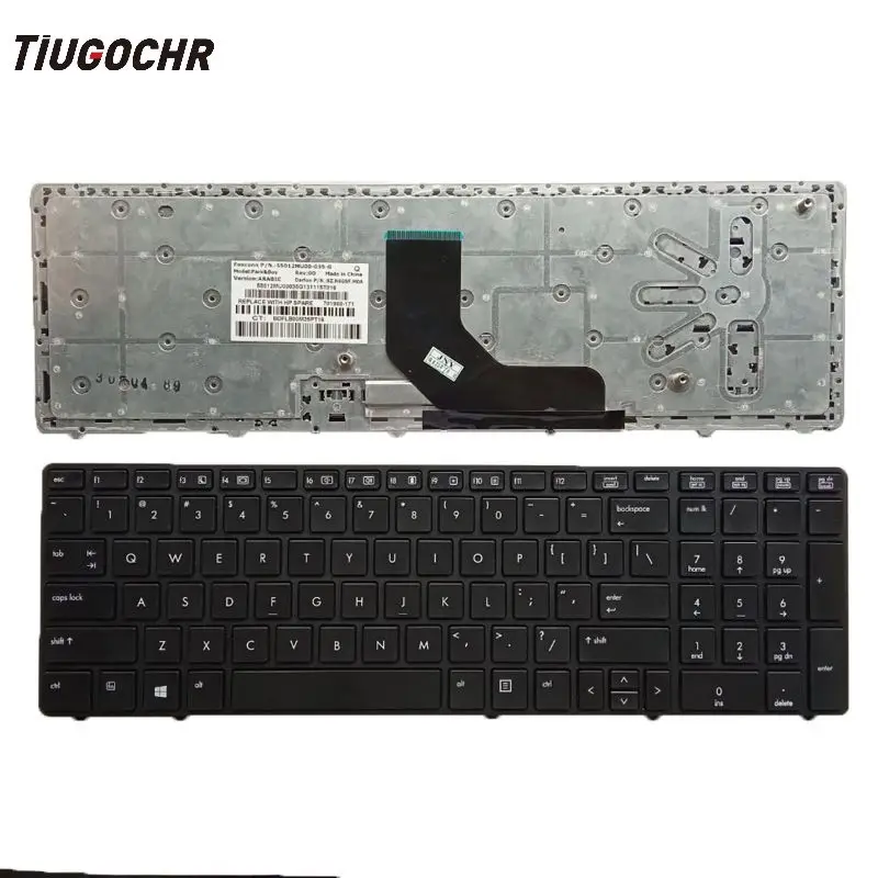 

Черная клавиатура с американской раскладкой, черная рамка для HP EliteBook 8560p 8570p ProBook 6560b 6565b без указателя