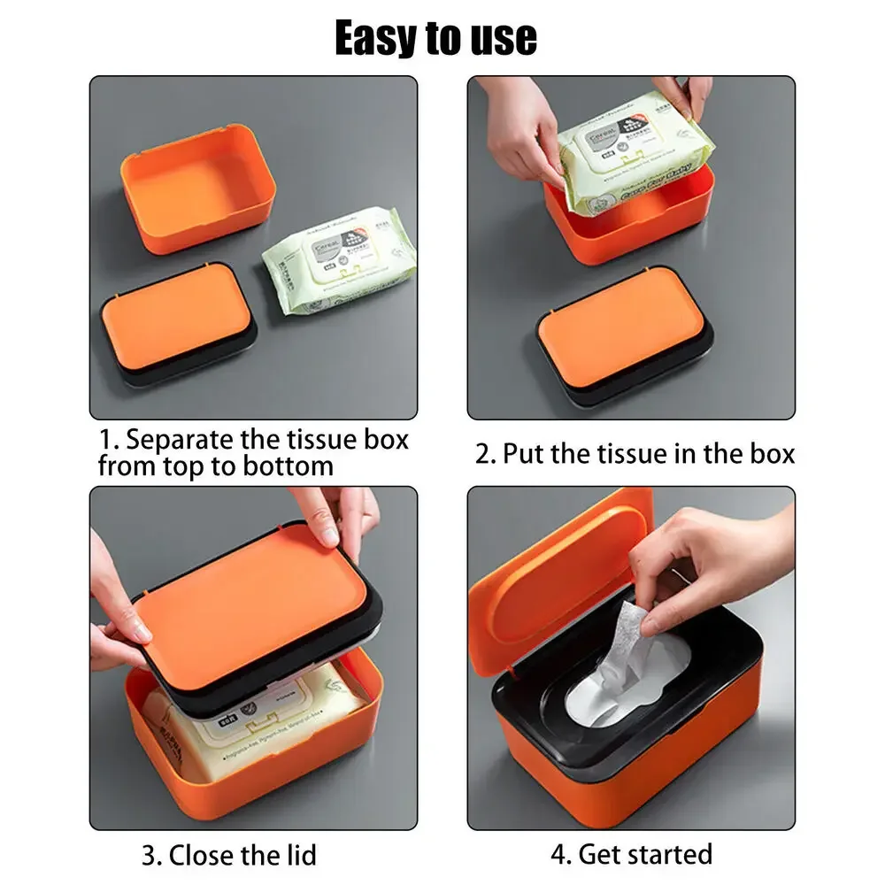 1Pcs Dustproof Wet Tissue Box with Lid Baby Nappy Wet Tissue Storage Holder Dispenser for Home Car Office Paper Organizer wet wipe case,baby wipe case,wet wipes case,tissue dispenser,tissue box,wet wipes box