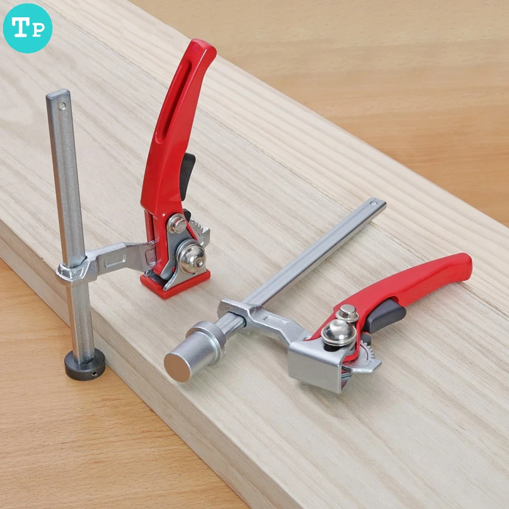 

Tp Woodworking Desktop Quick Acting Hold Down Clamp Ratchet Fast Fixed Metal Clip for Woodworking Benches 19/20MM Hole Tool