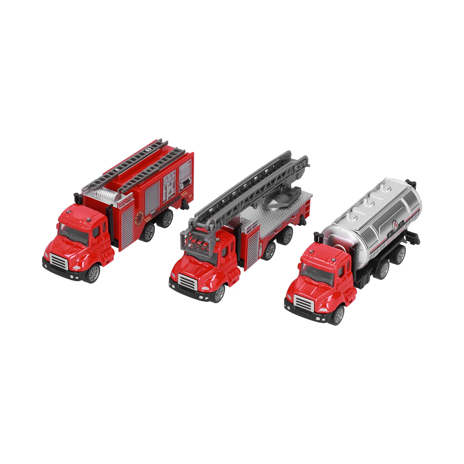 3pcs Pull Back Fire Truck Toy 1:50 Alloy Simulation Fire Fighting Car Model Birthday Gift For Children kaidiwei 1 72 3pcs alloy fire truck toy car set 119 rescue car ladder fireman model toy educational toy birthday gift for child