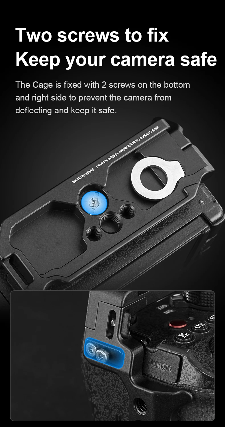 Camera Full Cage for Lumix S5ll/IIX with Multiple Expansion Holes Aluminum Alloy