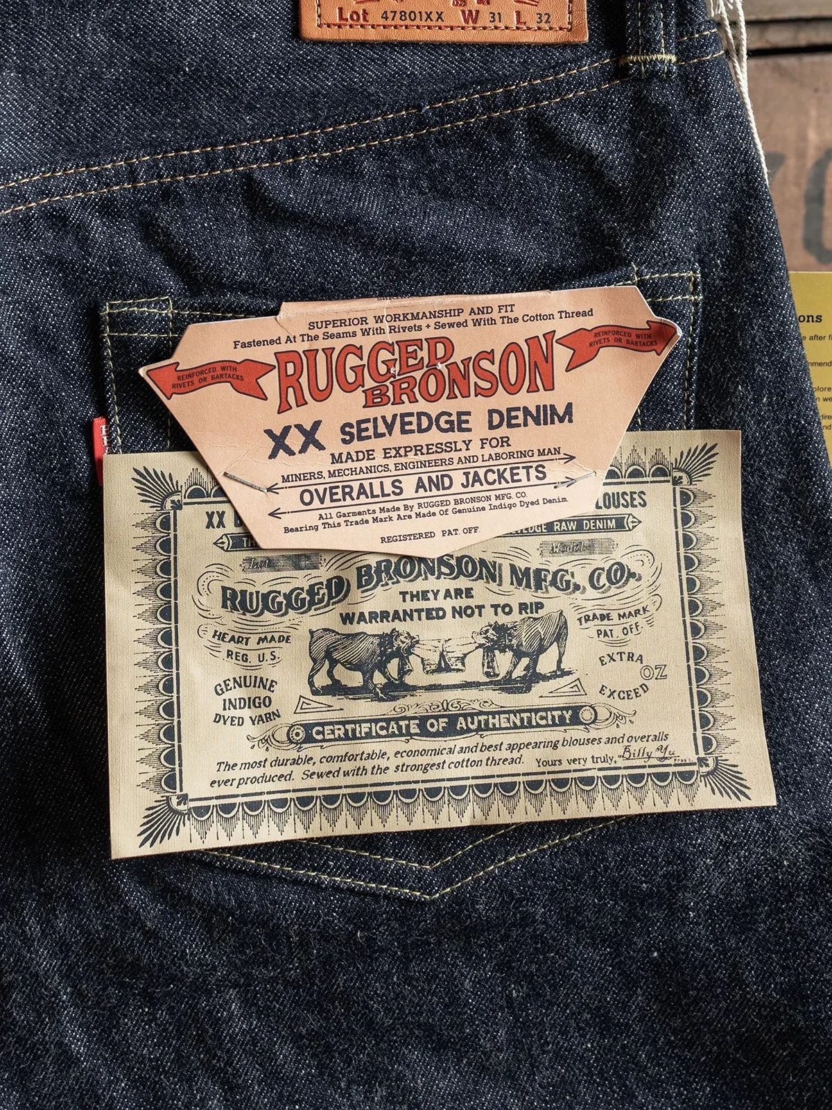 Bronson 1947 Model Men's Jeans Rigid 14.5oz Raw Selvedge Denim