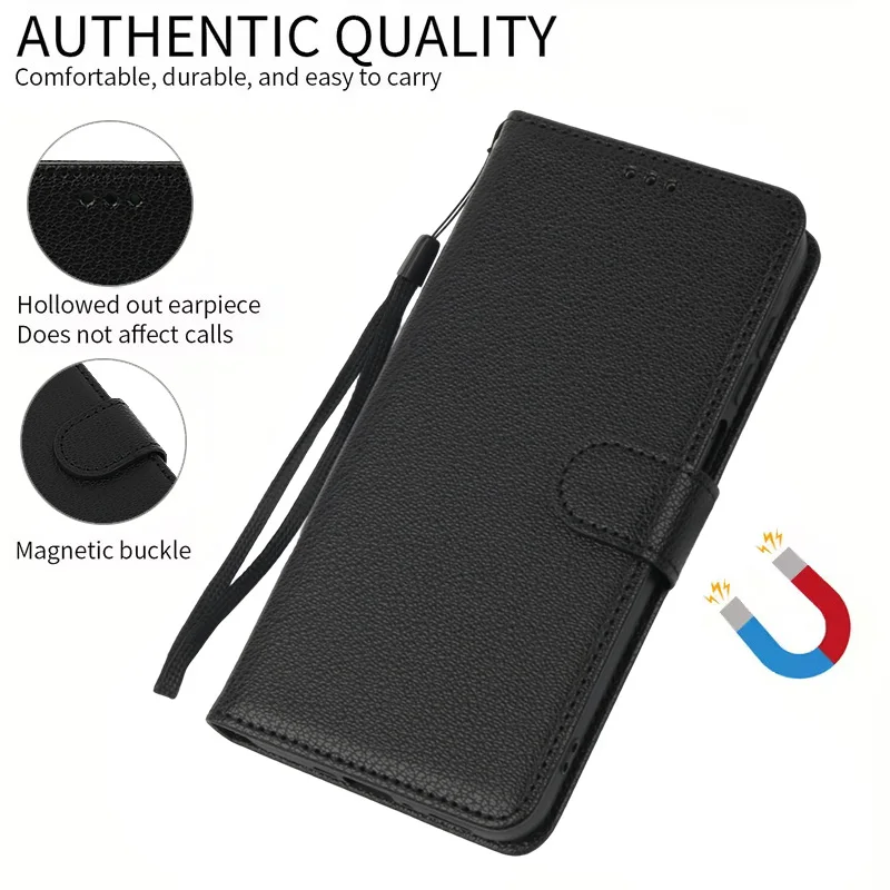 Leather Flip Wallet Case - Soft Silicone Cover for Samsung Galaxy A-Series