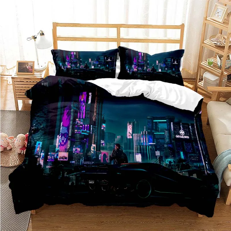 

Cyberpunk Fashion Digital Printing Bedding Set Duvet Cover Comforter Bed Single Twin Full Queen Youth Kids Girl Boys Gift