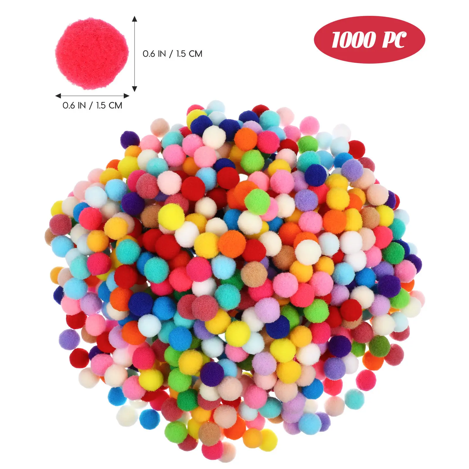 1000Pcs 다채로운 폼폼 공 어린이를위한 공예 액세서리 DIY 크리 에이 티브 공예 프로젝트 폼폼 폼폼 공