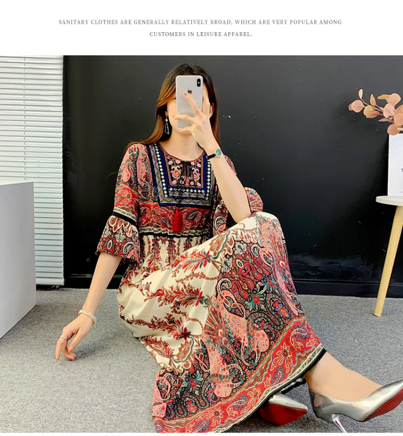 Bohemian Long Tassel Women Dress - Vintage Style