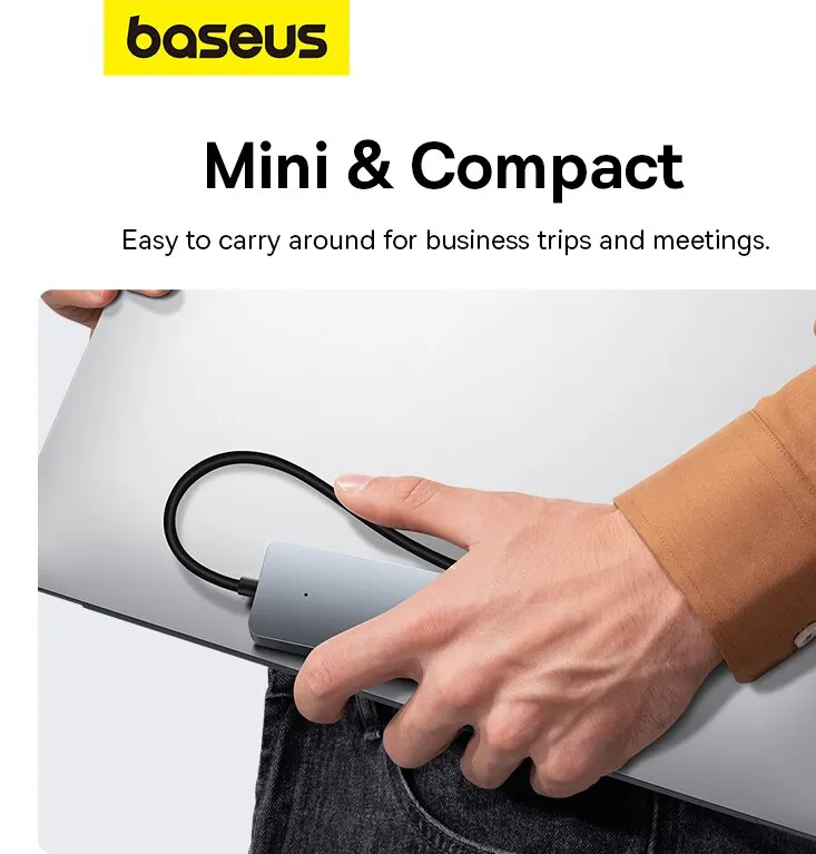 Baseus Usb Hub 4 Port ABS Hub Usb 3 0 for Laptop Multi Splitter Adapter For Xiaomi Lenovo Macbook PC Computer Accessories Best Sellers In Phones Accessories