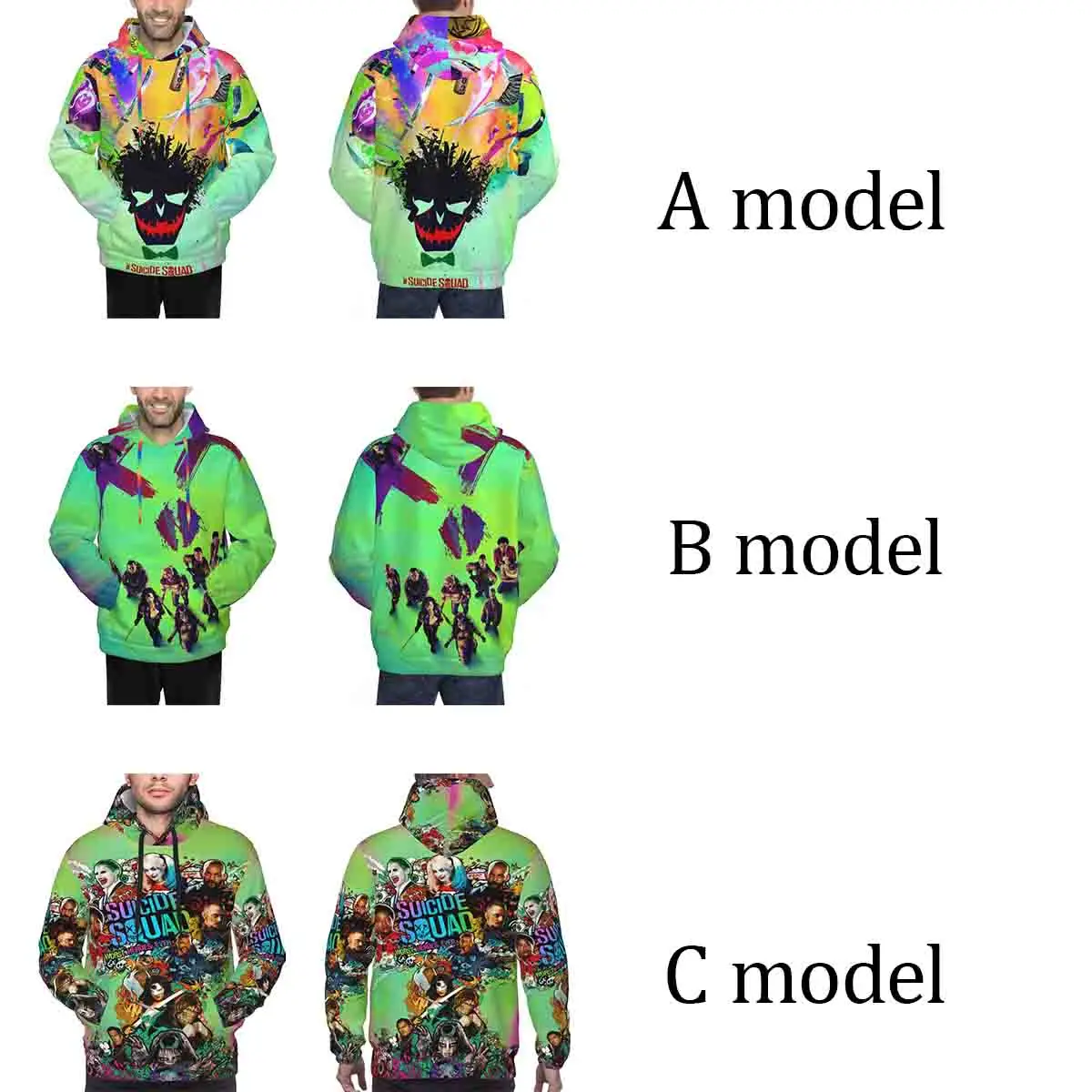 

Wild Comics Street Suitide Pattern Sweater Men's and Women's Squad Casual Pullover 3D-DC Hoodie