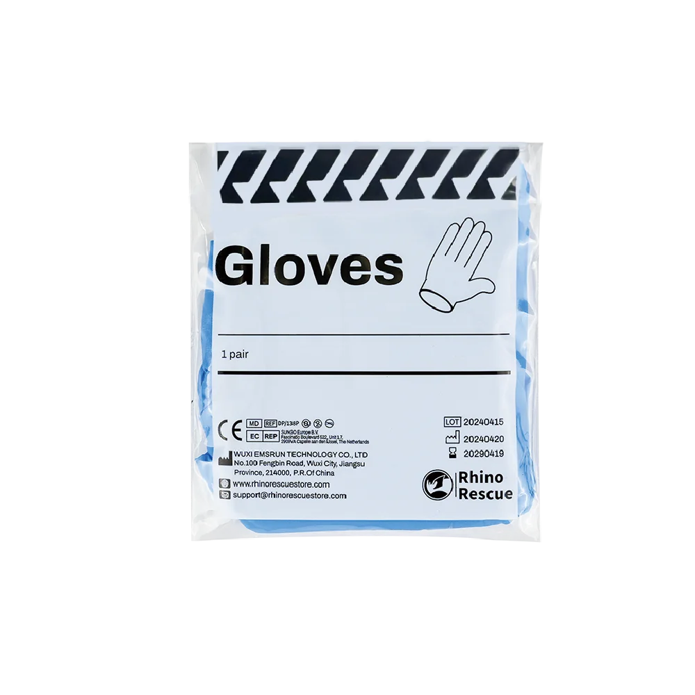Rhino Rescue Gloves-Powder Free, Latex Free & Rubber Free-Single Use Non-Sterile Protective Gloves For Home And Camping 20PC protective gloves disposable gloves