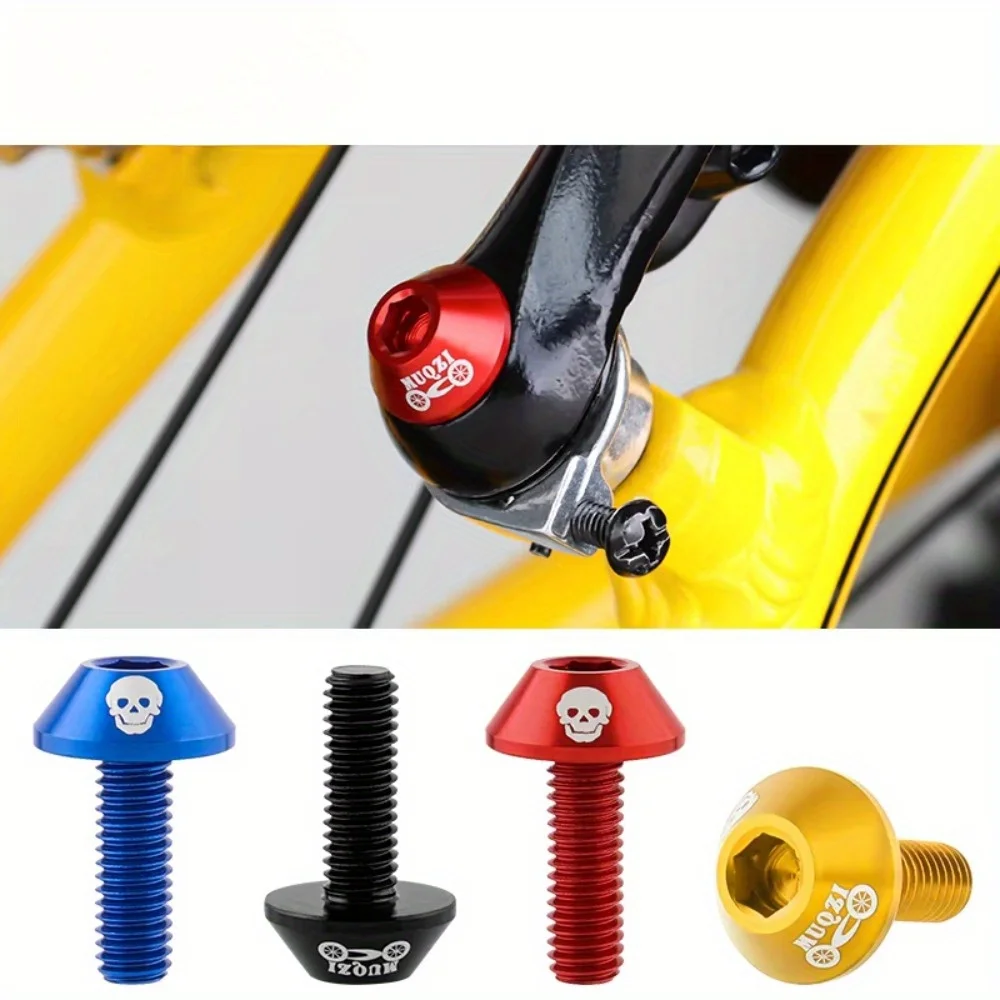 2PCs Bike M6 Brake Caliper Bolt 7075 Aluminum Alloy V Brake Clamp Screw MTB Road Folding Bicycle Accessories