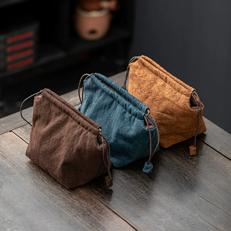 Large Handled Kettle Bag Thickened Portable Travel Storage Pouch for Copper Kettles, Japanese Iron Teapots, Outdoor Tea Brewing