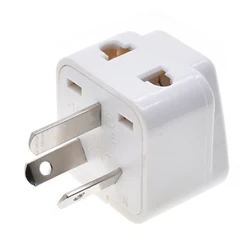 Universal AU Plug Adapter, Dual - Socket Converter for International Travel, 10A, White/Black (AUI16 With Hole W)