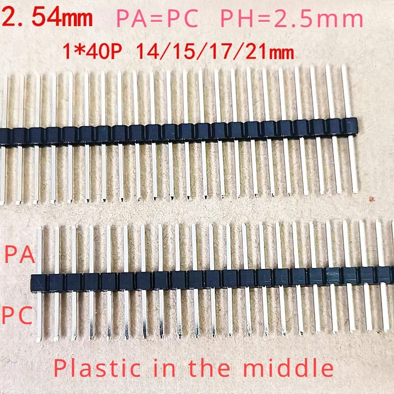 20 Stück 2,54 mm einreihig 1 x 40 P L7,5/11,5/15/17/21 mm PA = PC-Kunststoff in mittlerem Abtrünnungsstapel PCB Board Male Pin Header Connector