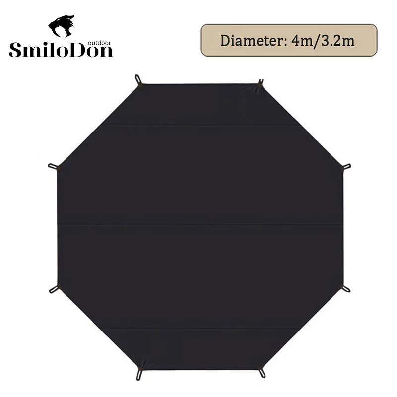 SmiloDon Outdoor Camping Octagon Mat for Picnic Waterproof Mat Portable 210D Oxford Cloth 4m /3.2m Large Mat Tent Accessories