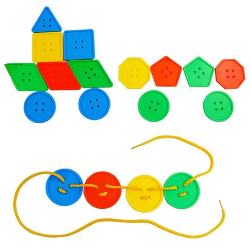 Threading Block Toys Plastic Bead String Bundle Storage Bag Developmental Toys Children Birthday Gift Early Education