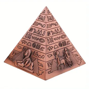 1PC Egyptian Pyramids Figurine Pyramid Alloy Iron Statue Desktop Decoration