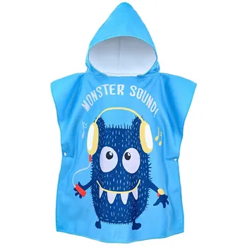Asciugamano per la doccia per bambini Cute Cartoon Monsters Boy Accappatoio per bambini Asciugamano da spiaggia con cappuccio Morbida microfibra per bambini Bagno per bambini Poncho da piscina 1