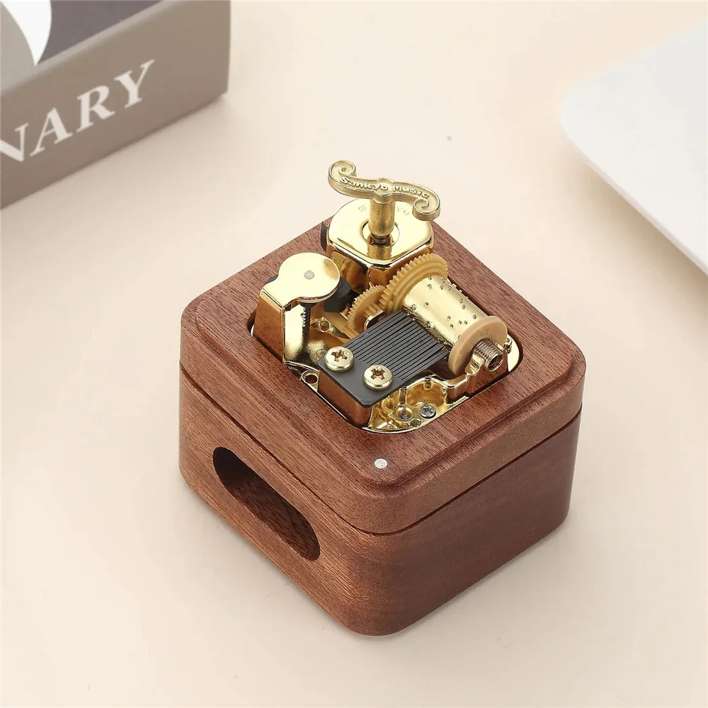Wooden Music Box 18 Tones Sapele Musical Box Game Theme Song Tori No Uta City in The Sky Birthday Present Children's Day Gifts 6