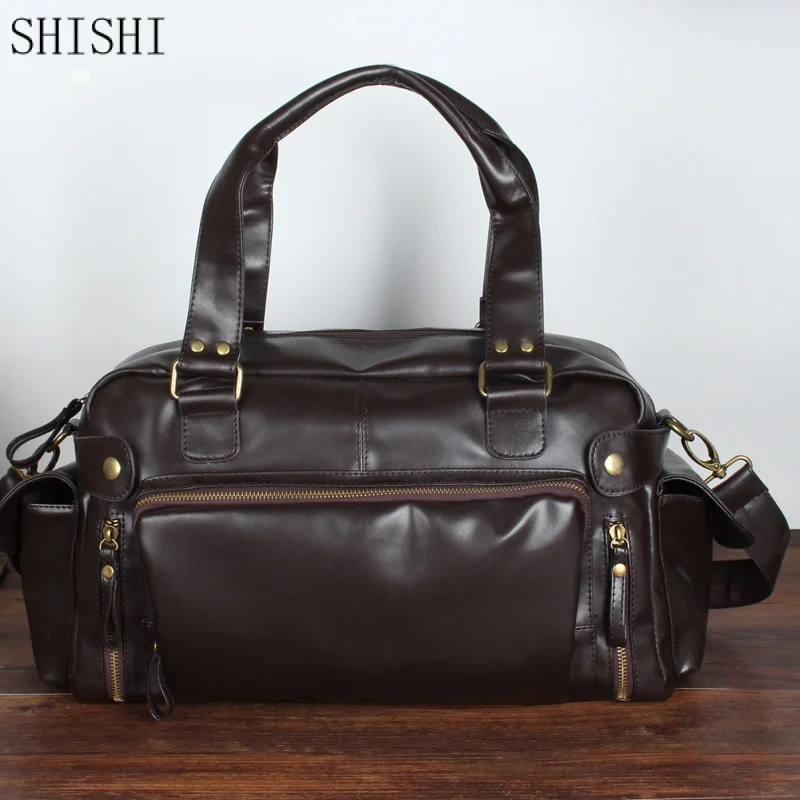 

Luxury Business Handbags Multiple-Pockets Men Briefcase Cowhide Gym Bag Male Travel Bags Laptop Bag for Man