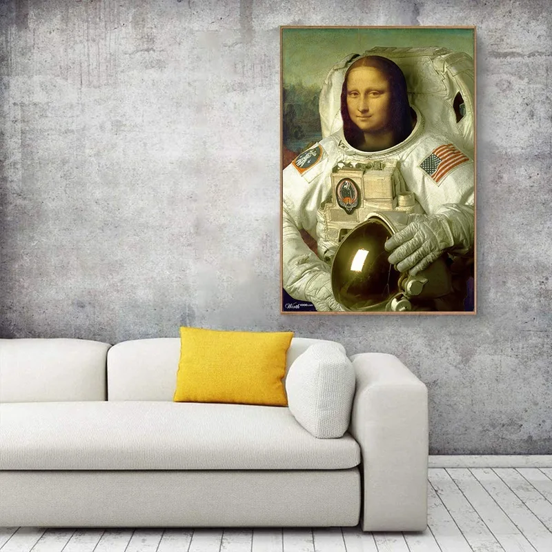 Funny Bathroom Toilet Decoration Painting Mona Lisa Wearing Pearls Girl with Roll Paper Canvas Prints Posters Home Wall Decor