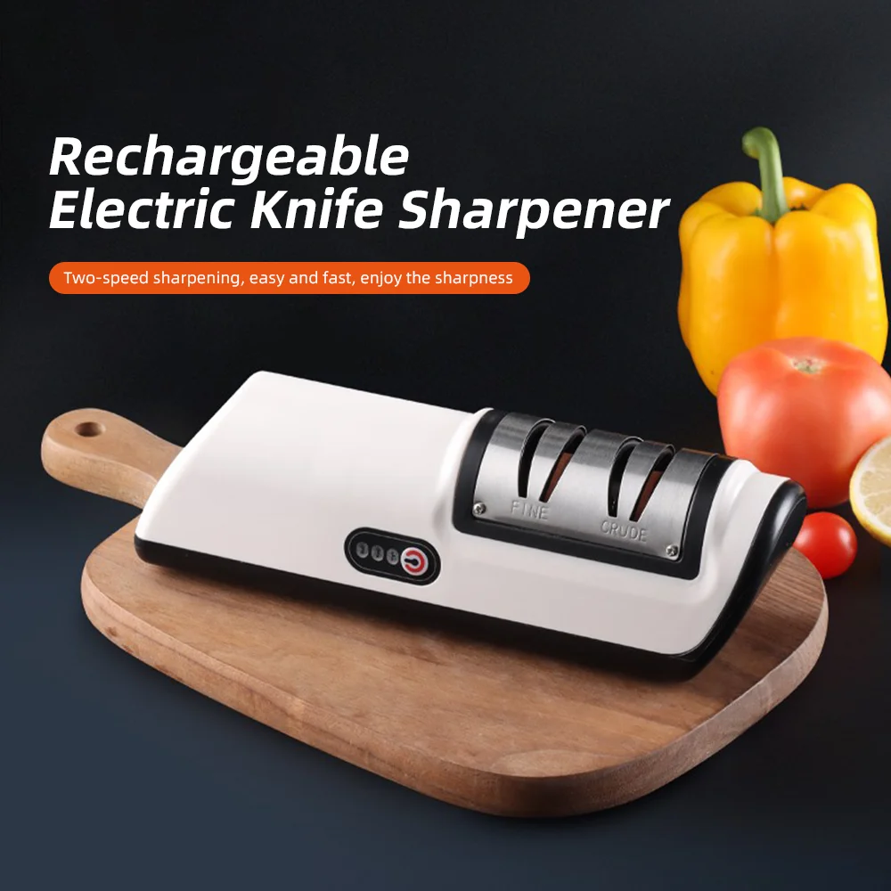 Electric Knife Sharpener USB Charging Automatic Adjustable Kitchen