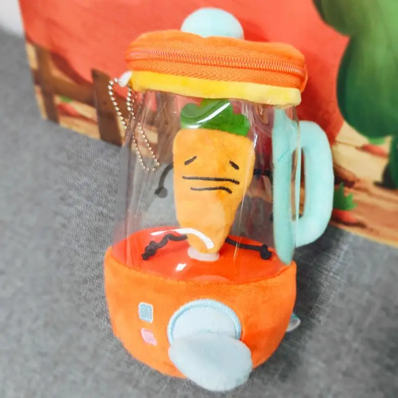 Peluche Blender Avec Carotte Qui Tourne - Zipper De Rangement Et Clip Porte-clés - Jouet Drôle Et Fonctionnel