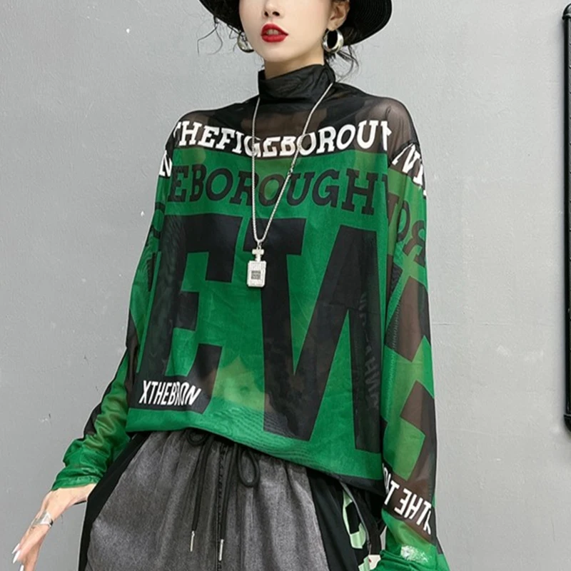 المرأة الوقوف طوق إلكتروني الطباعة فضفاضة تي شيرت غير رسمي ، السيدات طويلة الأكمام أعلى ، Harajuku Y2K شبكة المحملة ، المرأة البلوز ، الخريف ، الشتاء 2 المرأة الوقوف طوق إلكتروني الطباعة فضفاضة تي شيرت غير رسمي ، السيدات طويلة الأكمام أعلى ، Harajuku Y2K شبكة المحملة ، المرأة البلوز ، الخريف ، الشتاء 2