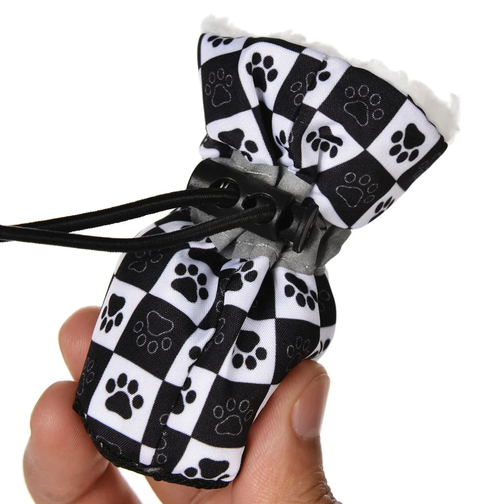 Title 6, 4pcs/set Waterproof Pet Dog Print Shoes for Sma...