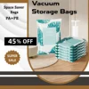 5 Pack Space Saver Bags,Vacuum Storage Bags, Sealer Clothes Storage, Compression for Comforters and Blankets Bedding Organizer 1