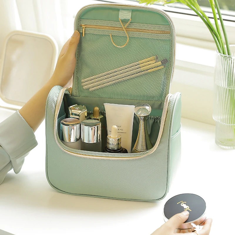 New Large Capacity Cosmetic Bags Women Makeup Organizer Girls Retro Make Up Case Storage Pouch Travel Bathroom Washbag Toiletry