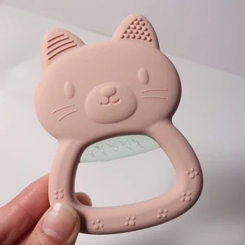 Water Filled Baby Teether cat shape Silicone Teething Toy for Infants, Can Be Cooled in Fridge or Warm 3