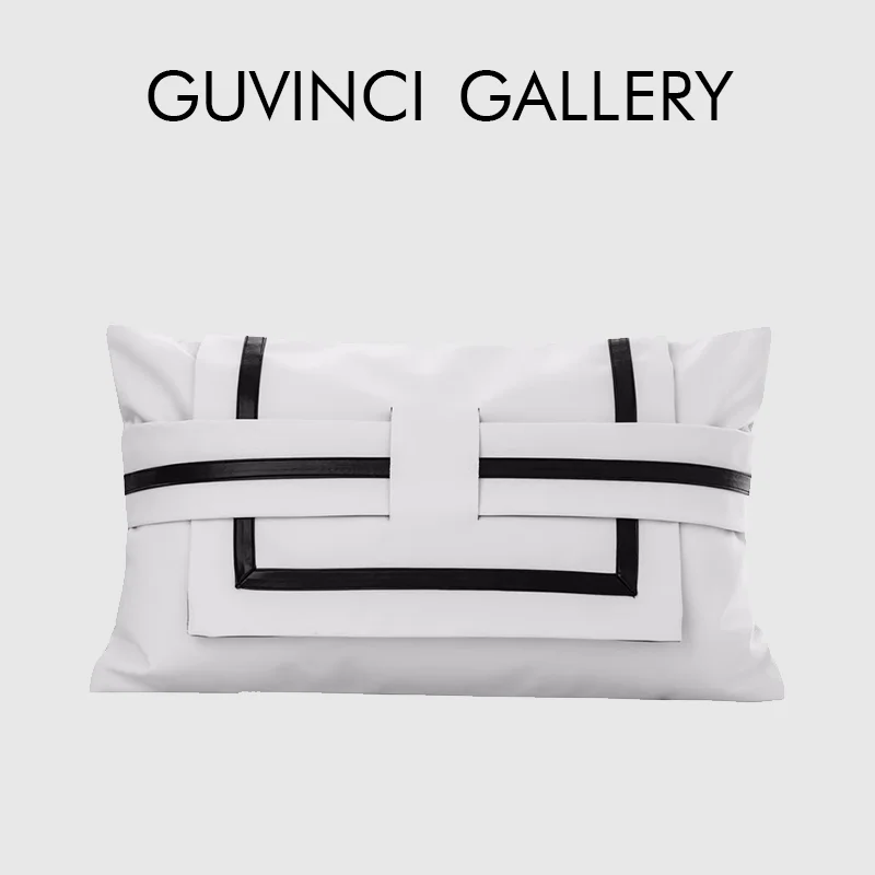 

GUVINCI Italian Minimalism Envelope Lumbar Pillow Covers High Grade Luxury Waist Cushion Case 30x50cm For Living Room Sofa Couch