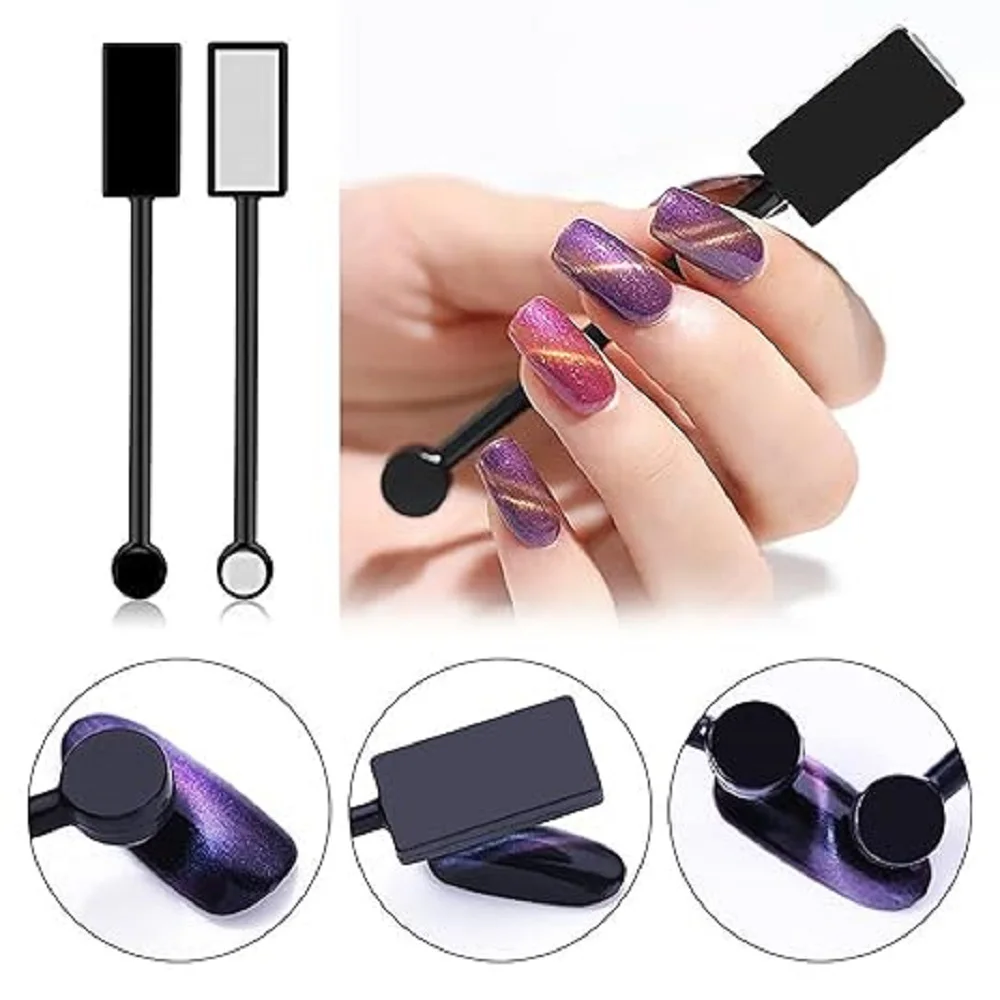 15pcs Nail Art Magnet Set Cat Eye Gel Polish Magnetic Wand