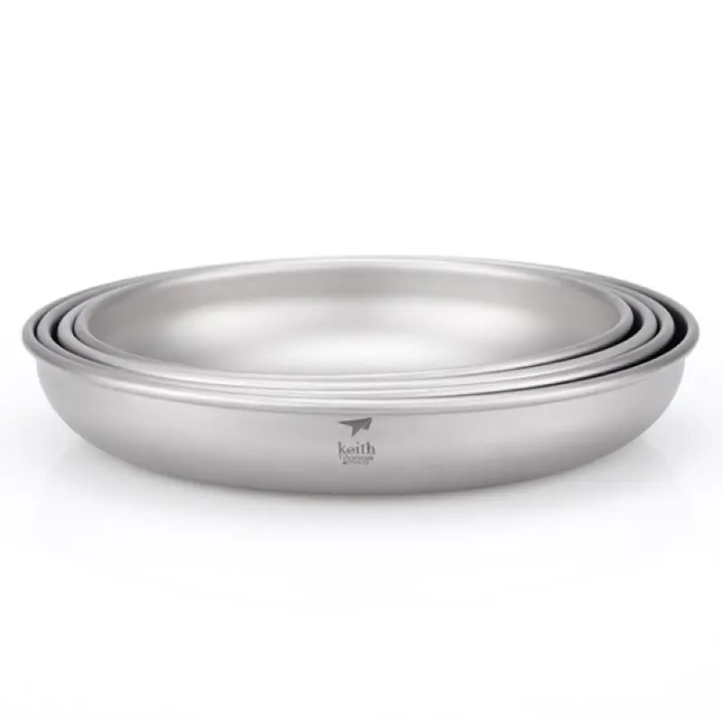 Keith Titanium Plate Camping Titanium Dishes Saucer Outdoor Tableware Camping Plates Cutlery 2