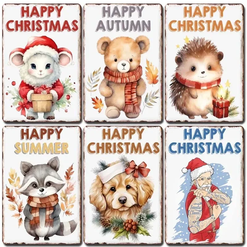 

Украшение на Рождество, домашние украшения, Оловянная табличка, Настенный декор, металлический знак в стиле ретро, бара, ресторана, кафе, Постер для украшения дома