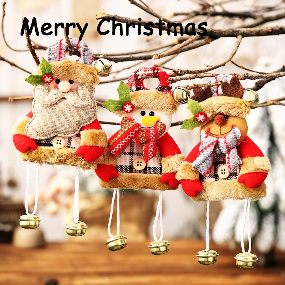 

2023 Santa Claus Elf Plush Dolls Christmas Tree Pendants Room Decor Door Hanging Ornaments Xmas Festival Home Decoration Gifts