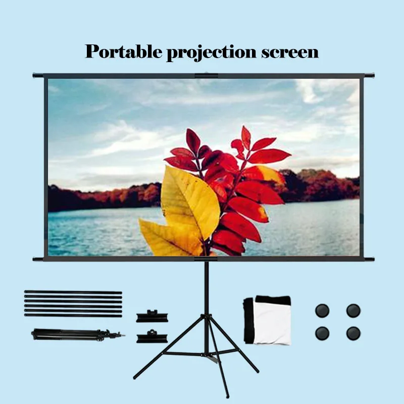 Single Triangle Bracket Projection Screen Suitable for Bedrooms Offices