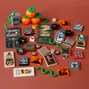 City Printing Building Block MOC Parts Treasure Mobile Computer Controller Game Food Wood Grain Sign Audio Mailbox Toy Gift K046 4