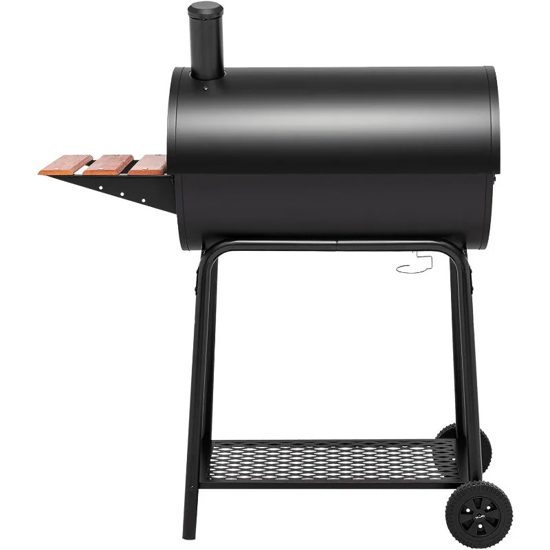 Royal Gourmet CC1830V 30 Barrel Charcoal Grill with Wood-Painted Side Front Table, 627 Square Inches Cooking Space 4