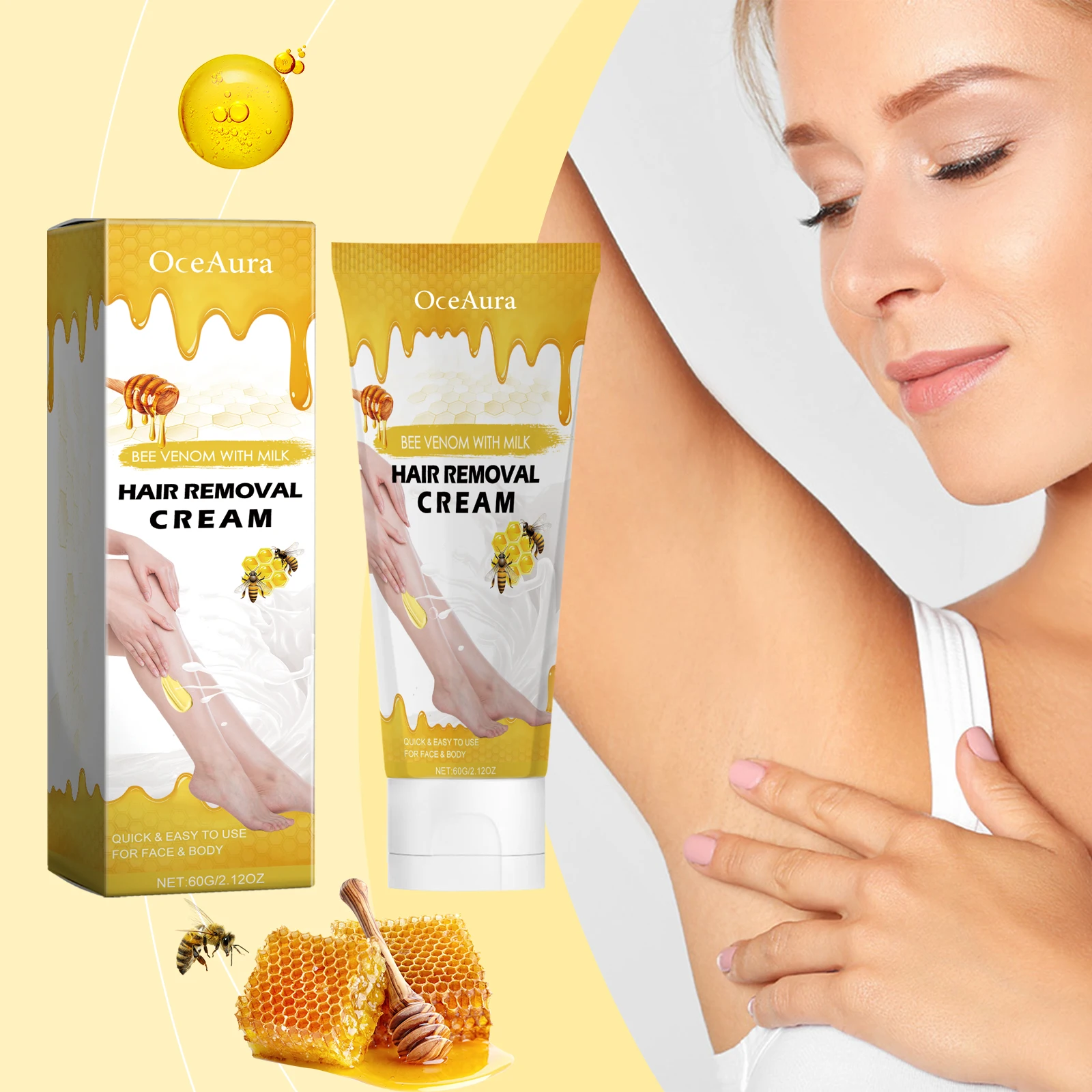 Crema depilatoria al veleno d'api delicata nutriente corpo gambe_voghion.com